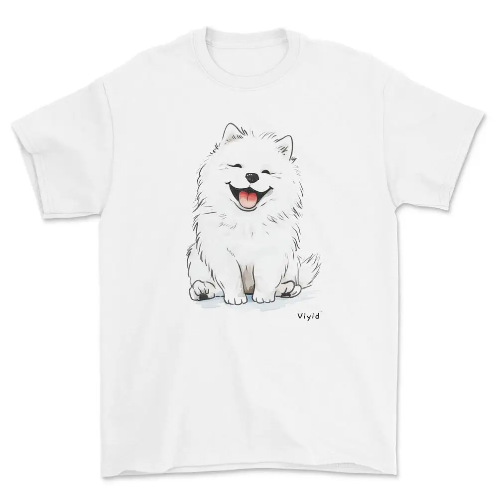 T-shirt gráfica anime samoieda para homens e mulheres, T sorridente, tops de manga curta, roupas para amantes de cães, Y2K