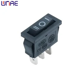 5Pcs KCD1-103 Flat Shape High Quality Switch 3Pin Rocker Switch 3 Position ON-OFF-ON Power Switch Black