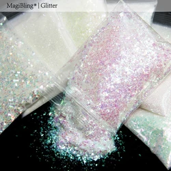 Paillettes irisées blanches AB couleur brillant sirène Paillettes miroir irrégulières tranches 3D Paillettes décorations Nail Art