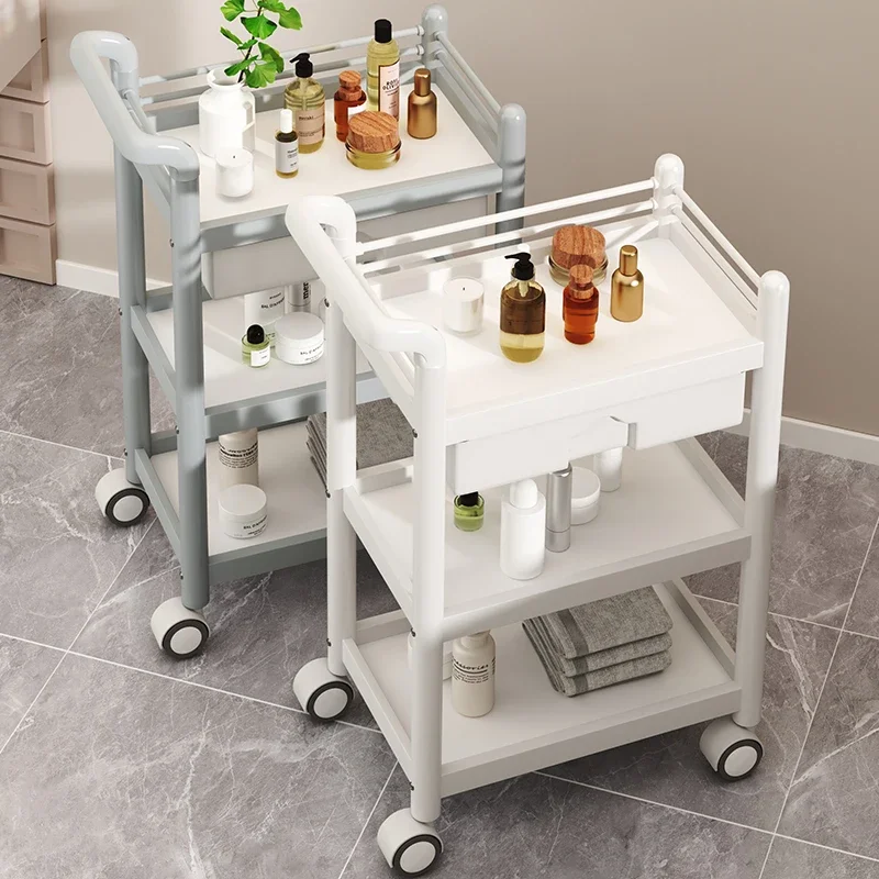 Cosmetic Rolling Beauty Salon Trolley Manicure Tattoo Lash Tea Salon Trolley Spa Pedicure Carrito Auxiliar Salon Furniture