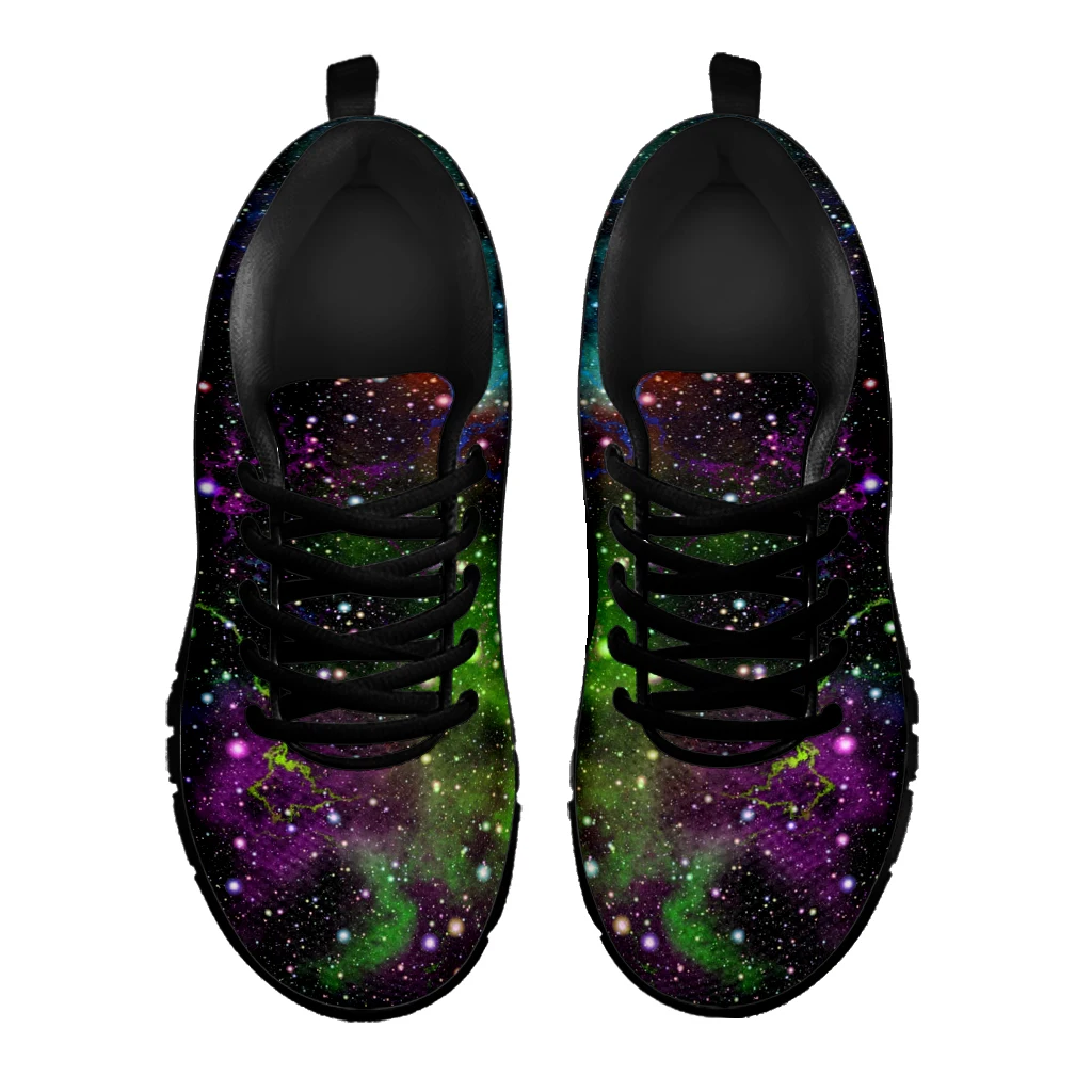 INSTANTARTS Red Galaxy Universe Flat Shoes Women Summer Breathable Comfortable Sneakers Cartoon Students Shoe Zapator De Mujer