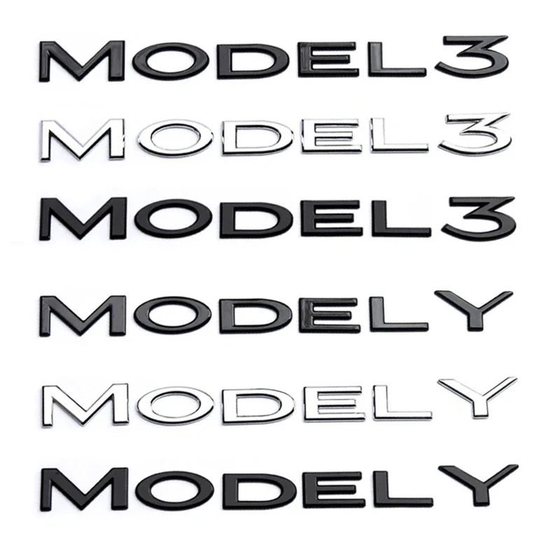 

Original 3D ABS Letters Logo For Tesla MODEL 3 Y Car Rear Tailgate Trunk Emblem Badge Decal Stickers Auto Styling Accessories