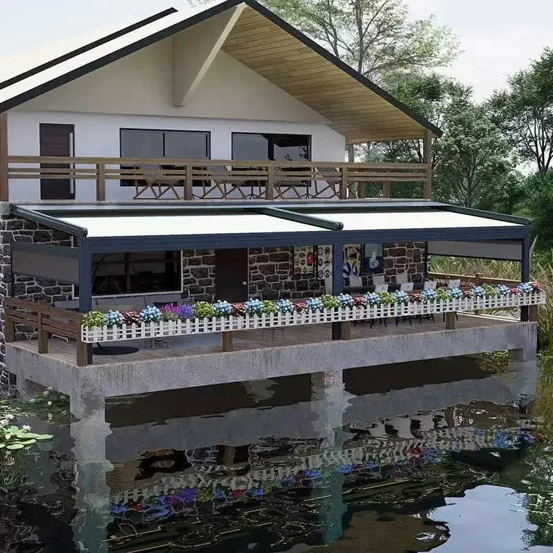 Modern Style Electric Retractable Sunshades Factory-Customized Aluminum Alloy Awnings Balcony Villas Gardens Vehicles Courtyards