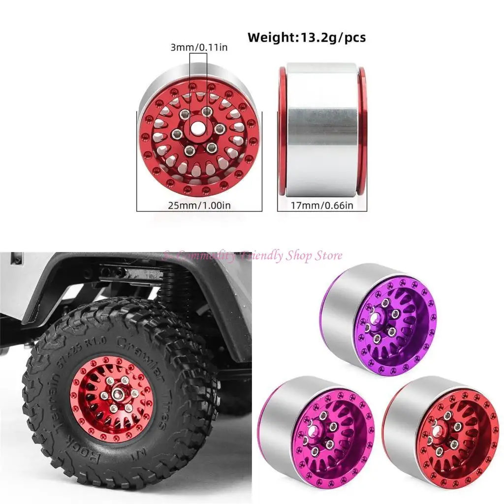 

85ae 4pcs Pink 1,0 -дюймовые диски из бисерам для 1/24 персонализация