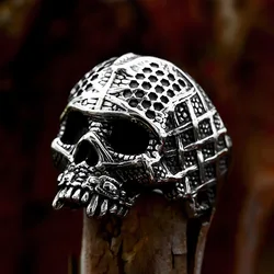 New Design 316L Stainless Steel Calvarium Skull Ring Gothic Hip Hop Biker Skeleton Rings For Men Cool Vintage Jewelry Wholesale