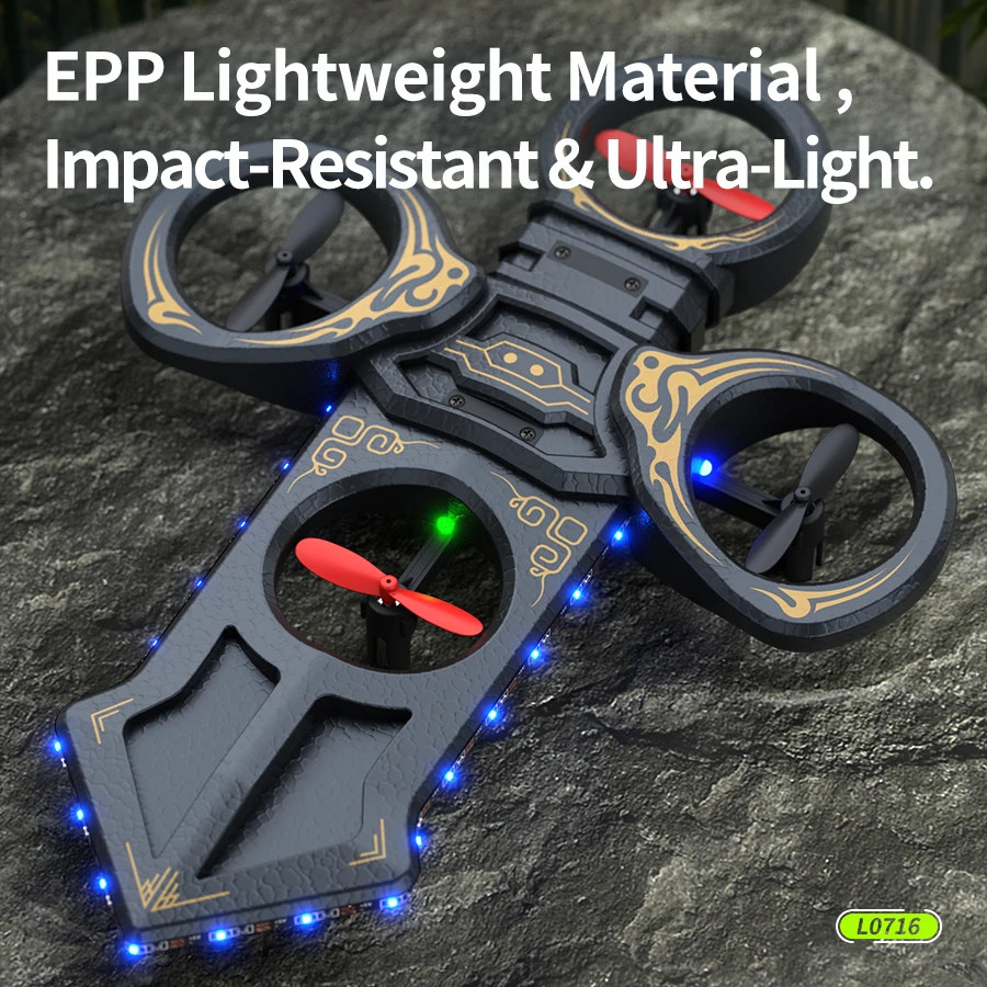 

2.4GHz RC Stunt Fighter Jet - EPP Foam Glider with Auto Hover, 360° Tumbling & Colorful LED Lights for Night Flying