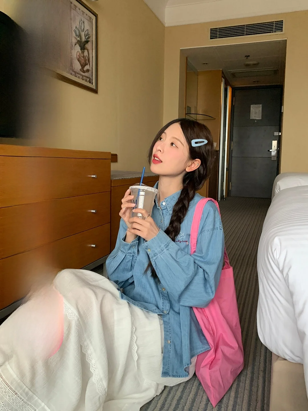 

Youthful Letter Print Dog Collar Shirt Korean Style Loose Versatile Commute Simple Artistic Retro Top for Young Women