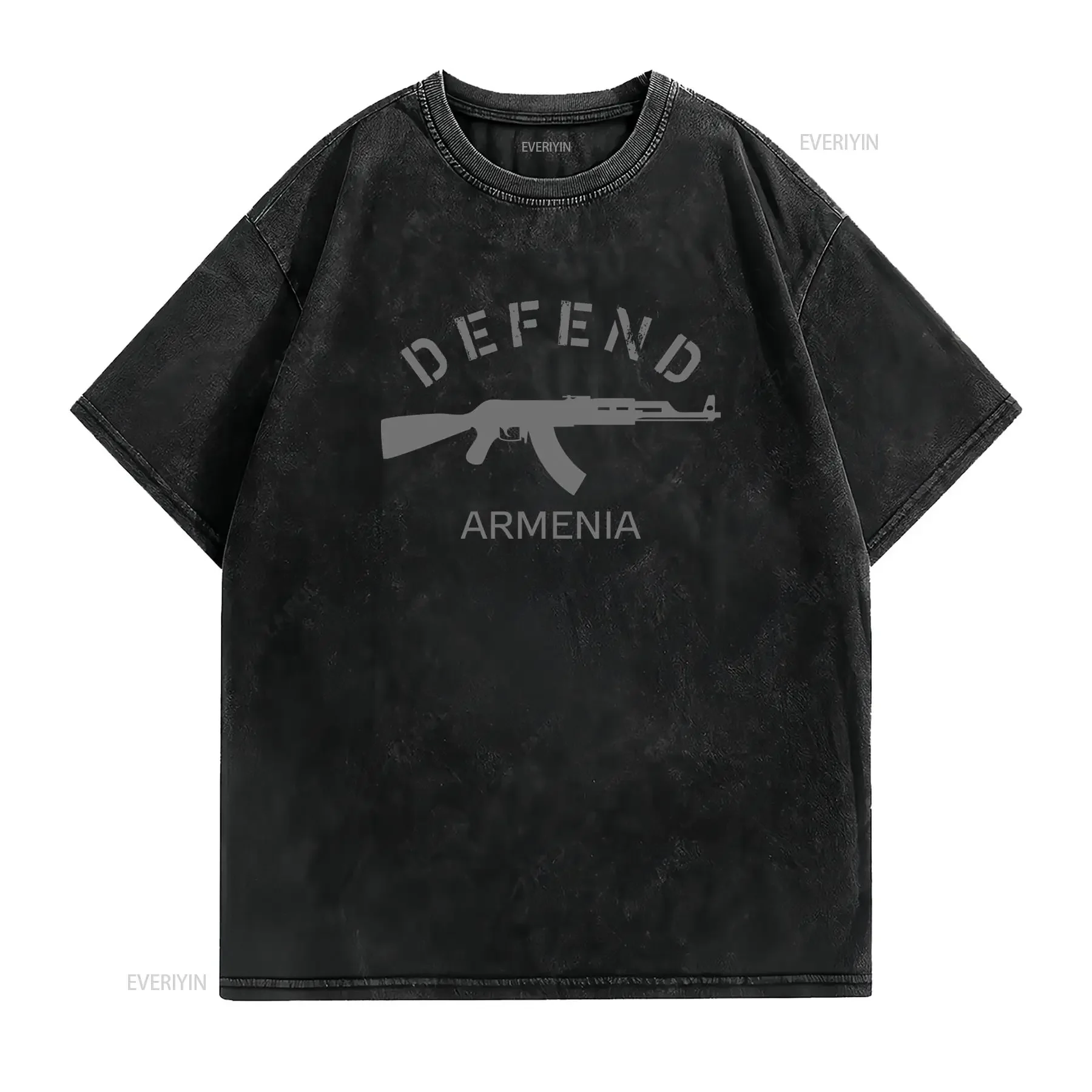 Defend Armenia T shirt Gaver til kæreste Croswit Ensfarvet Grafik shirts mænd Stor og lang Rund hals Let strækbart stof graphic