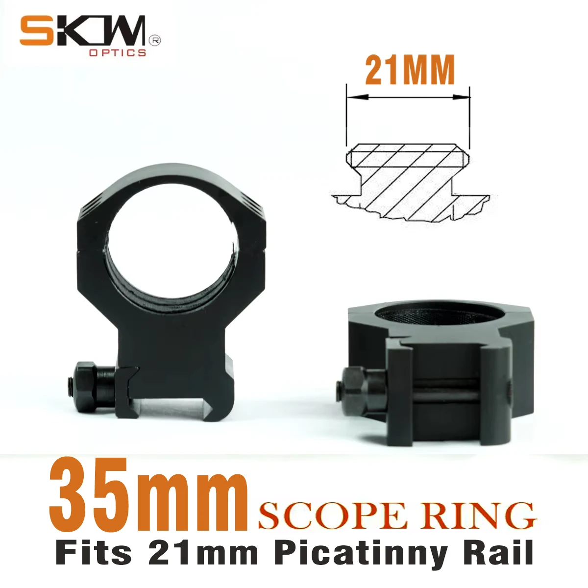 

SKWOPTICS-Tactical Scope Rings, RifleScope Mount, 21 Picatinny Rail, 35mm,