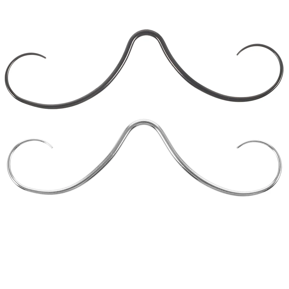 2 Pcs Mustache Nasal Septum Jewelry Nose Rings Silver Piercing for Women Diaphragm