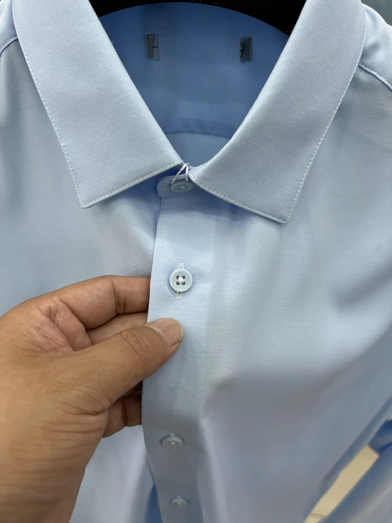 

Busin Casual Long Sve Slim Fit irt for Men Spring Autumn Pure Color Workwear Office irt Korean Sle Tailor Cut Label