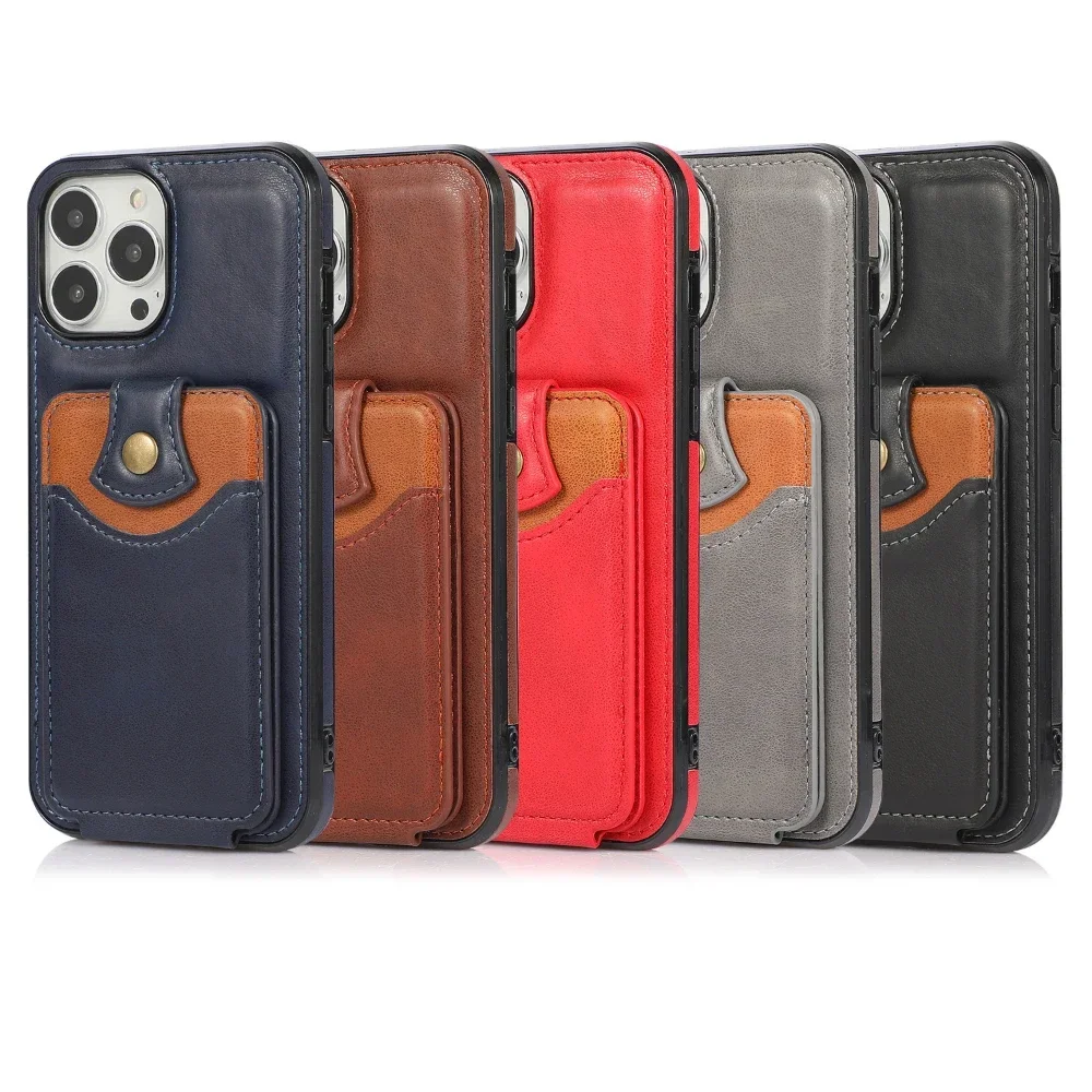 Suitable for iPhone14promax Card Case Phone Case 13 12pro Multi-function Upper and Lower Flip Wallet Card 11 8plus Leather Cover