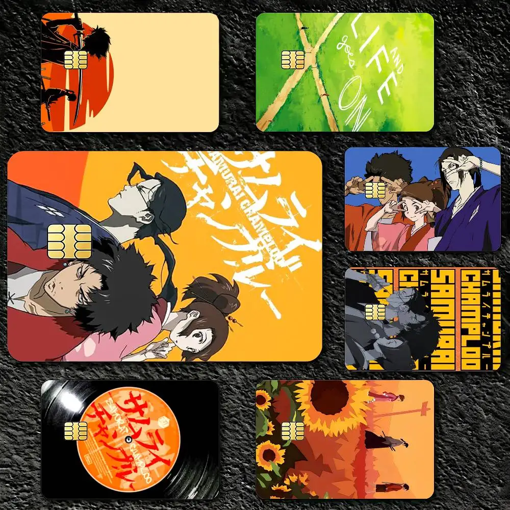 

Anime S-Samurai C-Champloo Decorative Waterproof Film Skin Cover Credit Card Stickers Debit Front Bank Bus Pass