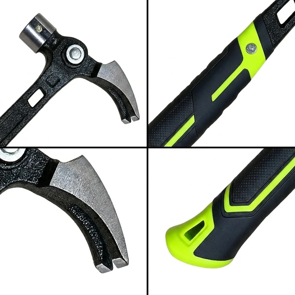 Forged 45# Carbon Steel Claw Hammer 35.5cm With Adjustable Angle Feature For Enhanced Control in Workshop Tasks
