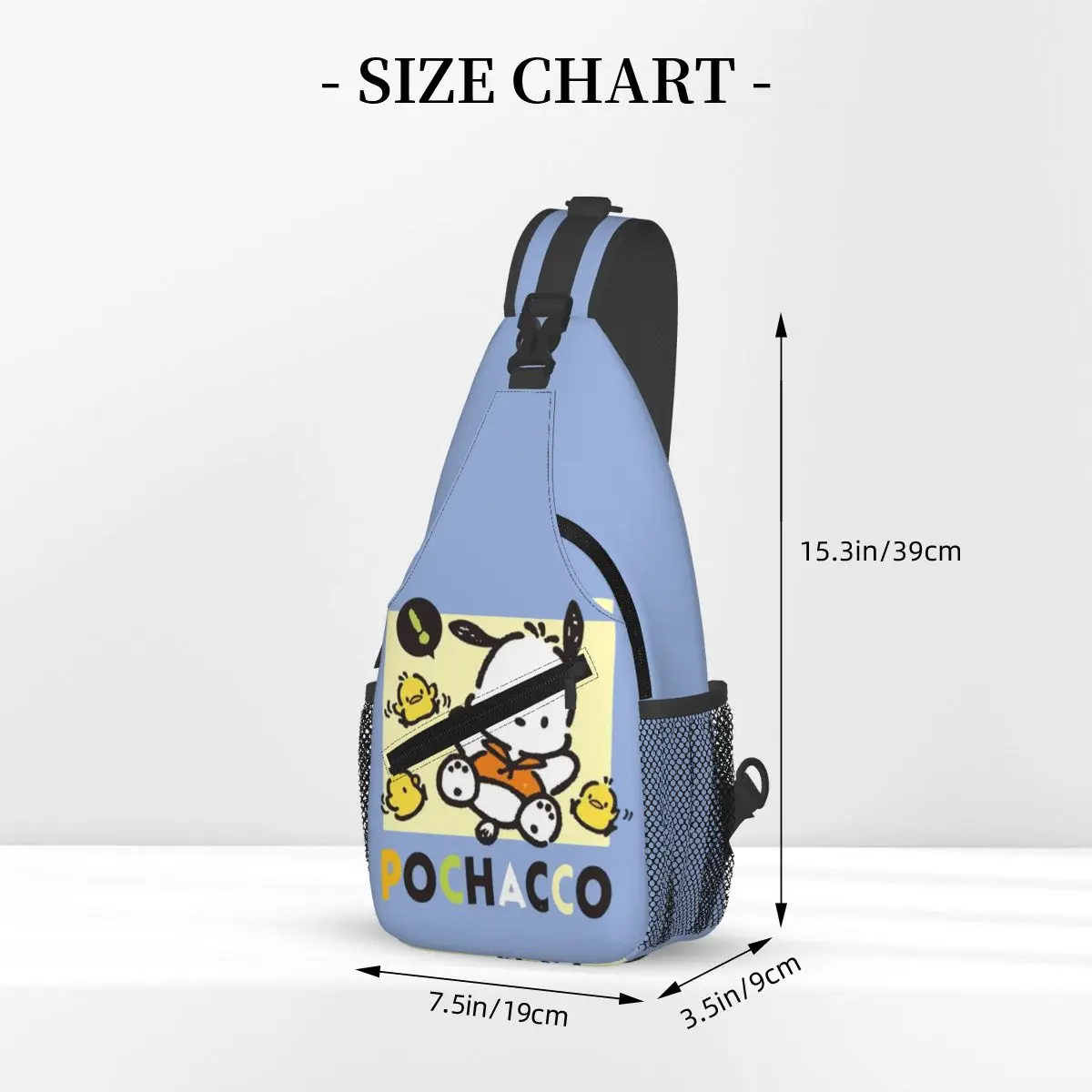 Custom Cartoon Pochacco Sling Crossbody Backpack Water Resistant For Traveling Daypack Printing Shoulder Backpack
