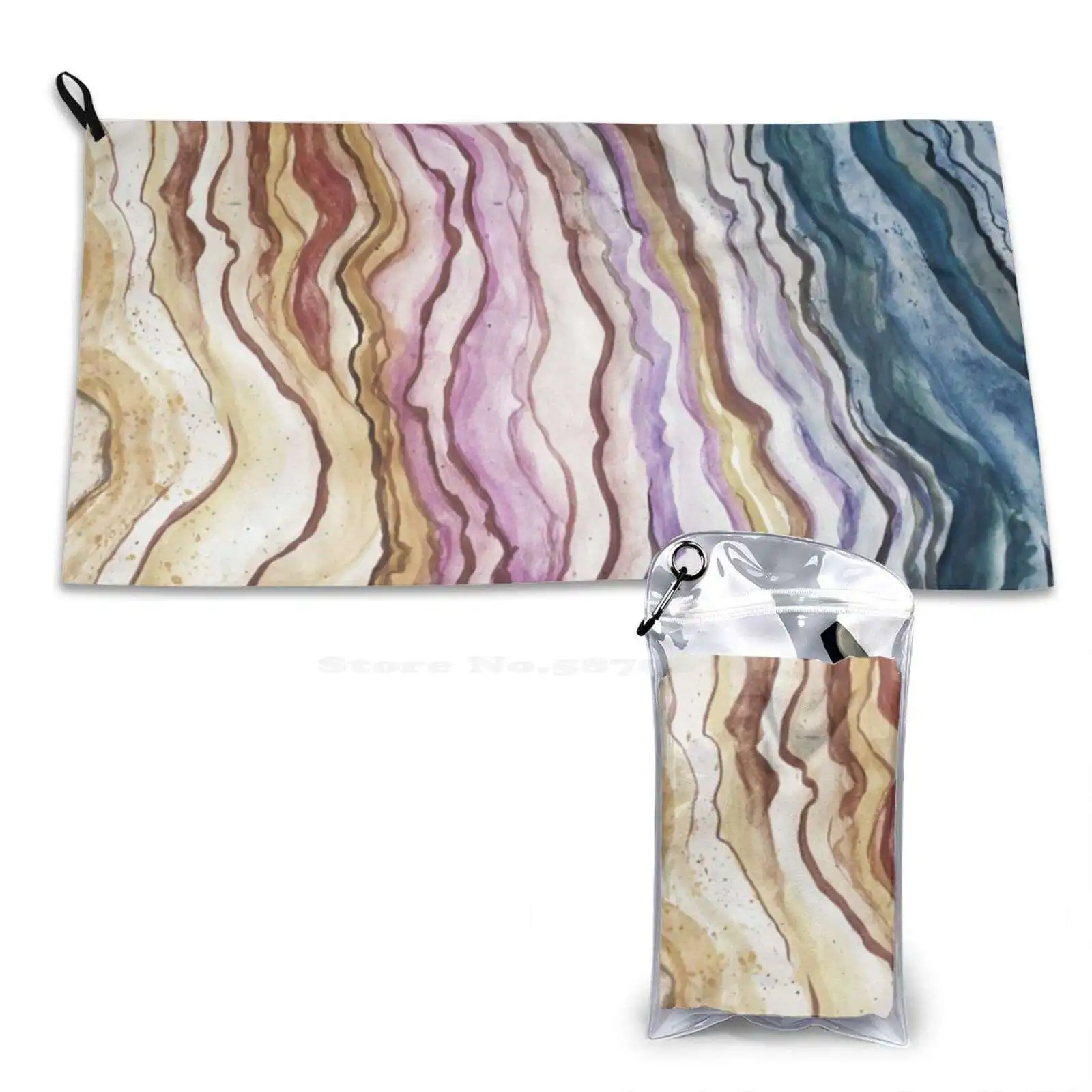 Geode Pattern Soft Face Towel Home Outdoor Watercolor Palette Colors Rainbow Colorful Dots Round Pattern Modern Art Minimalist