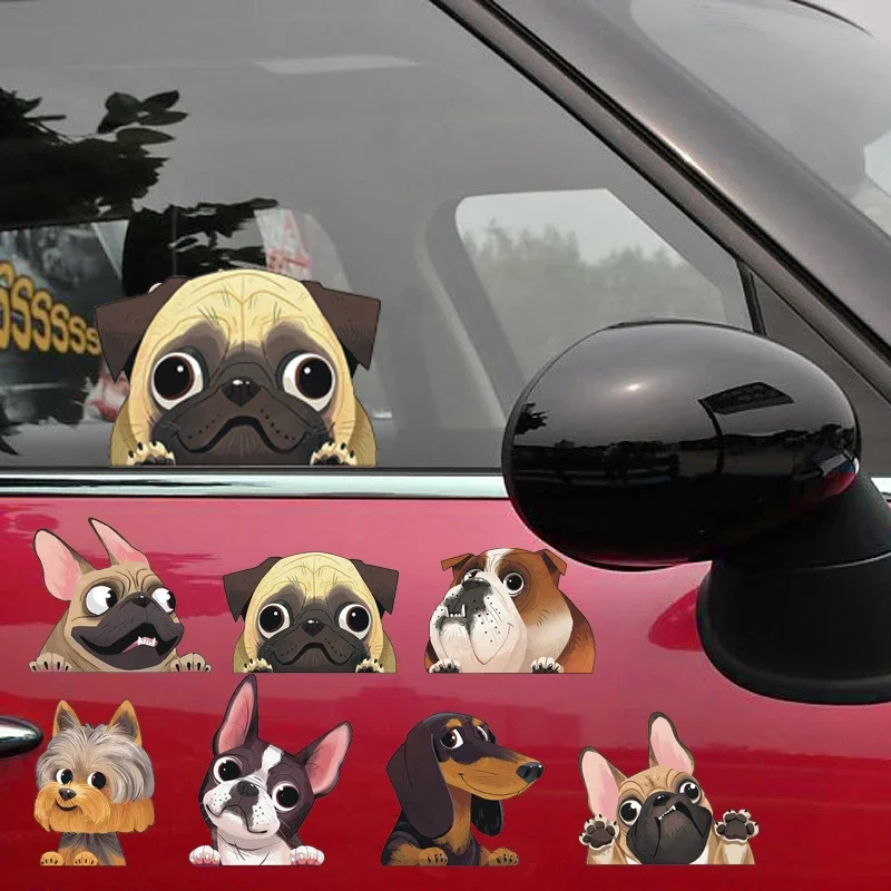 Car Stickers Cute Dog Vinyl Decal Bulldog Shar Pei Starling Dog Lovely Styling Creative Stickers for Windshield