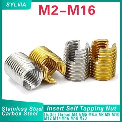 M2 M2.5 M3 M4 M5 M6 M8 M10 M12 M14 M16 Stainless/ Carbon Steel Metal Thread Repair Insert Self Tapping Slotted Threaded Nut
