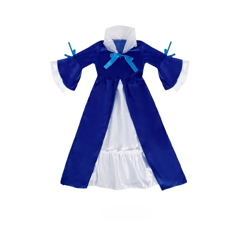 Medieval Costume Colonial Attire Blue Gentleman Cosplay Long Dress Renaissance Style Clothes for Unisex Halloween Party