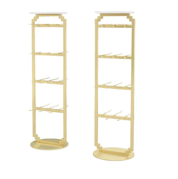 

A display rack for lightweight and convenient socks, underwear, jewelry and other products in gold color, suitable for store