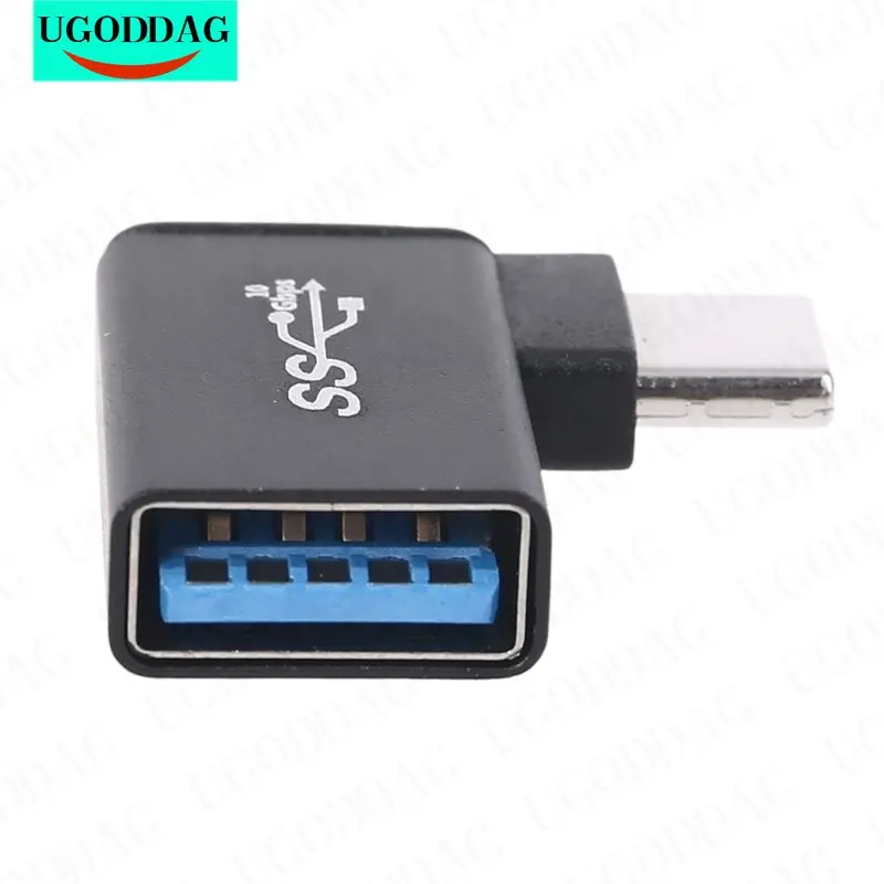 USB C zu USB 3,0 Aluminium Adapter USB 3,0 Buchse zu 90 Grad 3,1 Typ C Stecker Konverter für Smartphone Flash-Laufwerke