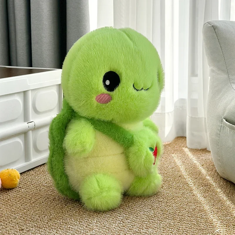 23 سنتيمتر Kawaii محاكاة التفاح السلاحف ألعاب من نسيج مخملي الكرتون على ظهره السلحفاة الصغيرة أفخم دمية إعطاء صديقة هدية عيد ميلاد #3