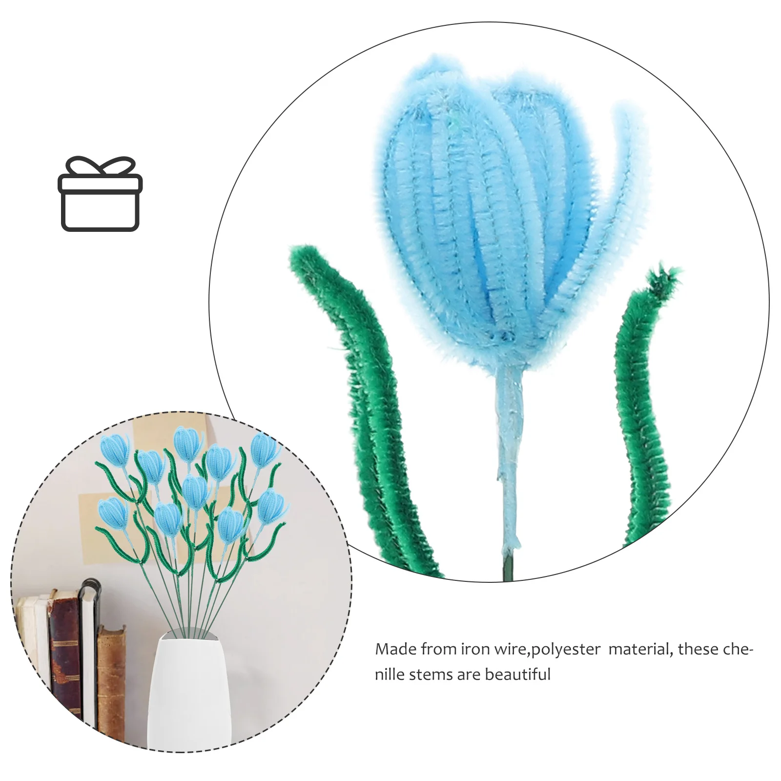 

1Set Chenille Stems DIY Twisted Stick Bouquet Craft Supplies Bendable Wire Flower Material Cleaners Crafts Chenille Stems