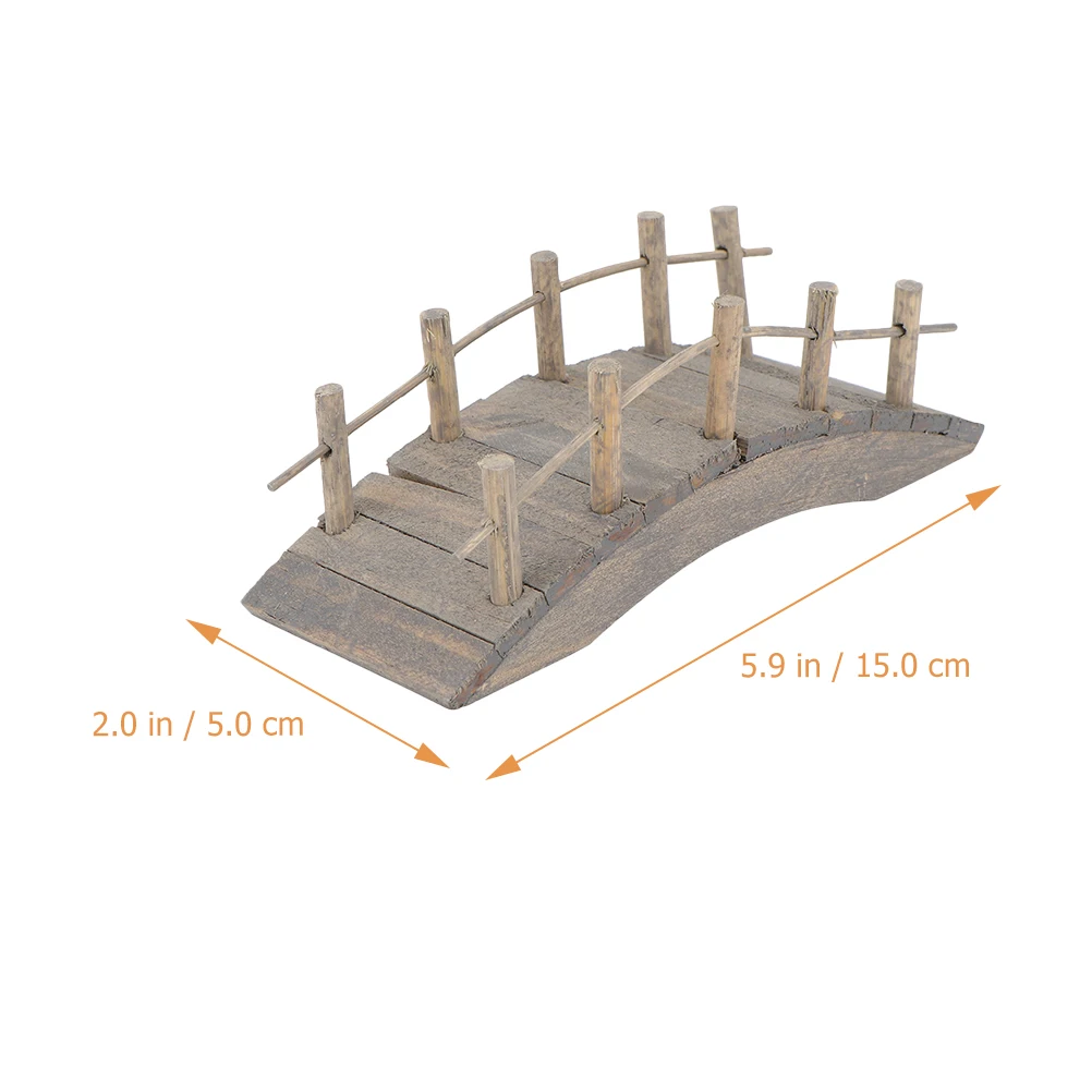 Puente de arco de madera de simulación, Puente en miniatura, casa de pecera, suministro de casa en miniatura