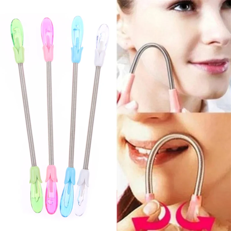 1Pcs Facial Hair Remover Spring for Women Face Chin Cheek Mustache Upper Lip Hair Remover Spring Epilator Threading Tool