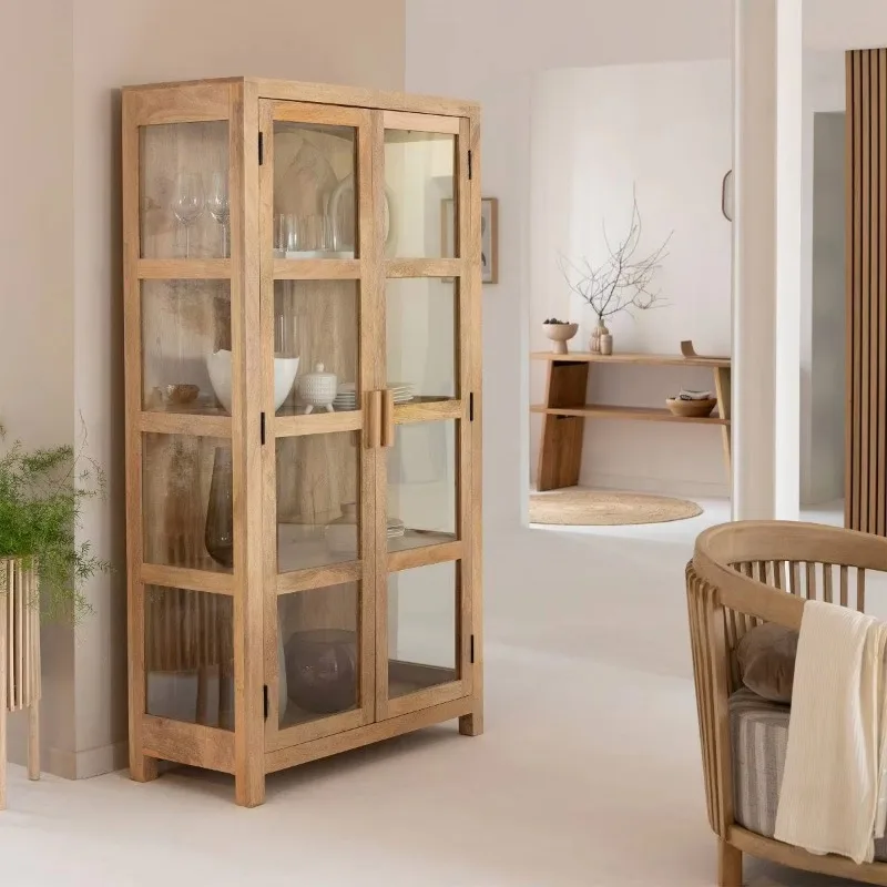 Mango wood display cabinet high atmosphere elegant