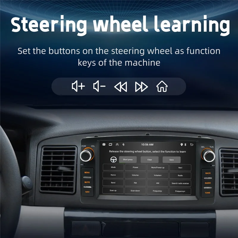 

7 Inch 2 Din Android Car Radio Multimedia Player Android Auto Carplay For Toyota Corolla E120 2003-2006 BYD F3 2005-2013