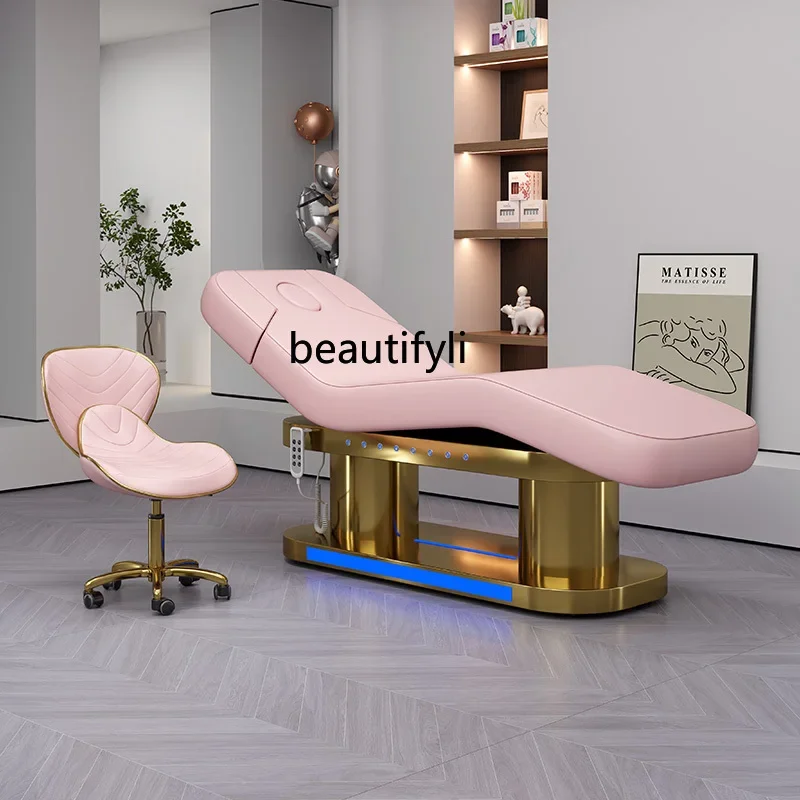 Electric Lift Beauty Care Bed Beauty Salon High-Grade Led Stainless Steel Massage Massage Couch