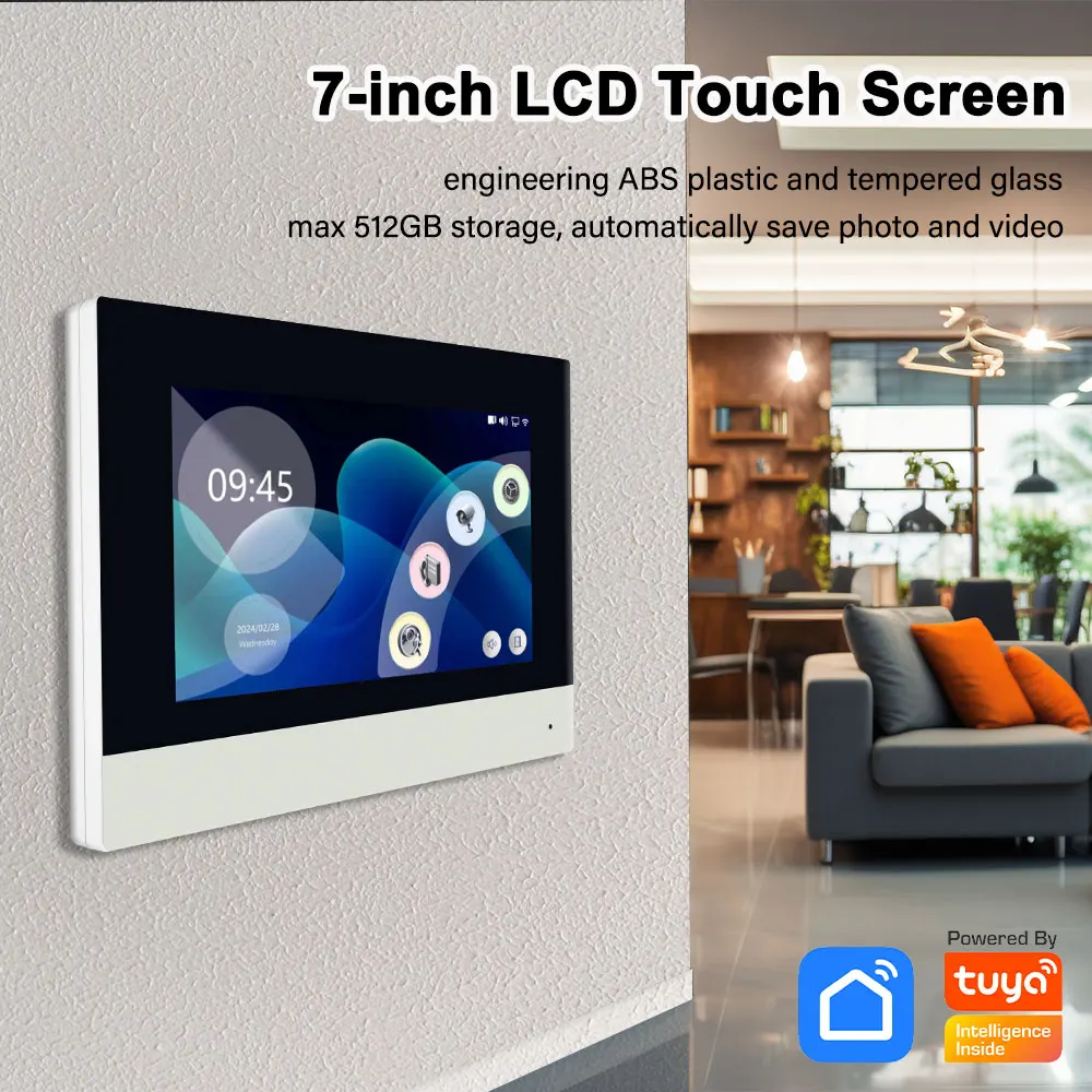 2 Wire Door Intercom System Tuya Smart Home Wifi 1080P Camera Doorbell With RFID Card Unlock 7\