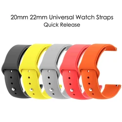 Pulseira de relógio de silicone de liberação rápida universal, pulseira para Huawei, Samsung, Amazfit, LIGE, COLMI, relógios inteligentes, 20mm, 22mm