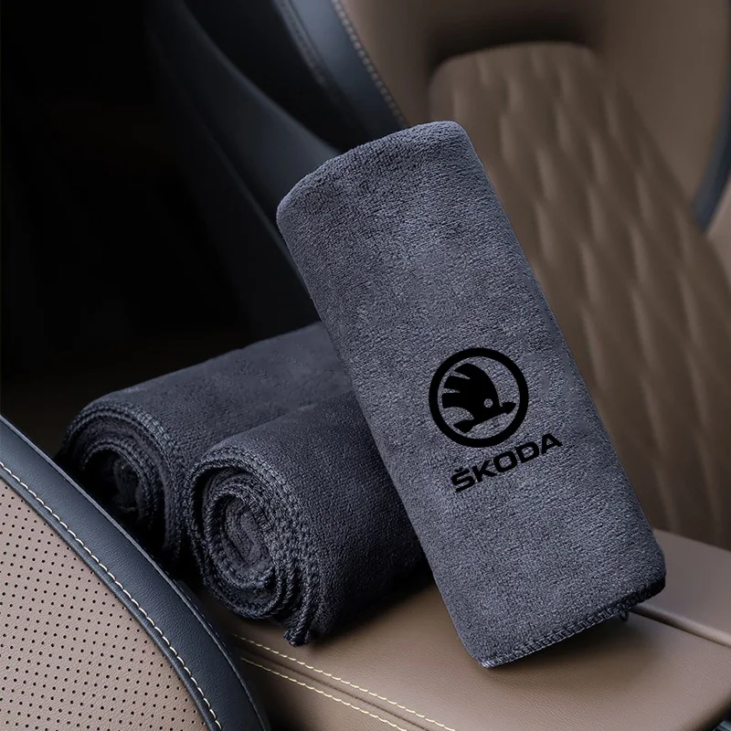 New Microfiber Car Wash Towel Cleaning Drying Cloth  For Skoda Octavia A5 A7 RS Fabia Superb Rapid Kodiaq Karoq Auto Accessories