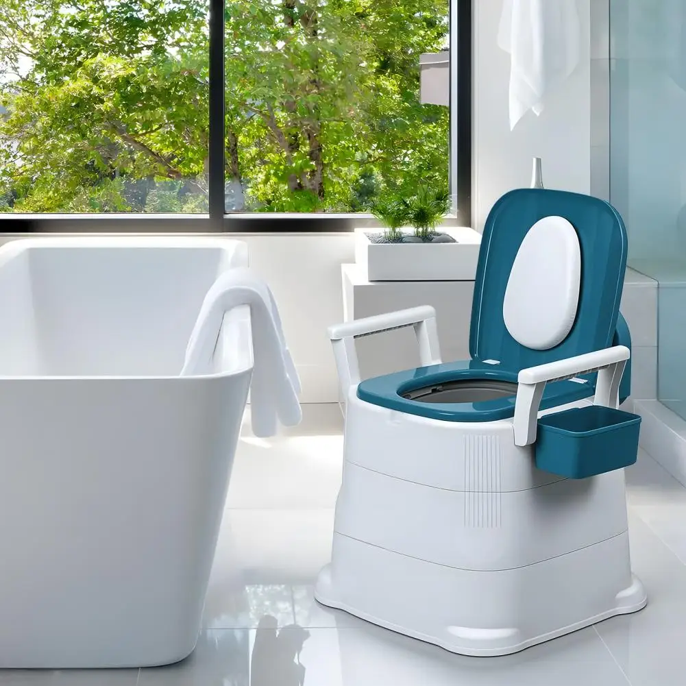 Commode de chevet, toilettes mobiles portables pour adultes, siège de toilette avec accoudoirs amovibles, chaise de toilette pour personnes âgées