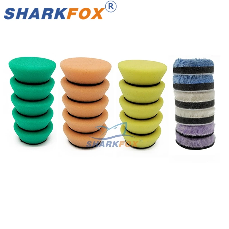 1 นิ้ว/2 นิ้ว Mini Polishing Pads ชุด T-Shape ฟองน้ํารถรายละเอียดขัด Buffing Pads สําหรับรถขัดแว็กซ์ซีลเคลือบ