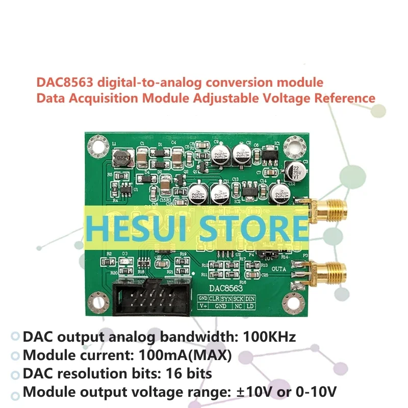 DAC8563 digital-to-analog converter data acquisition module dual 16-bit DAC adjustable positive and negative 10V voltage referen