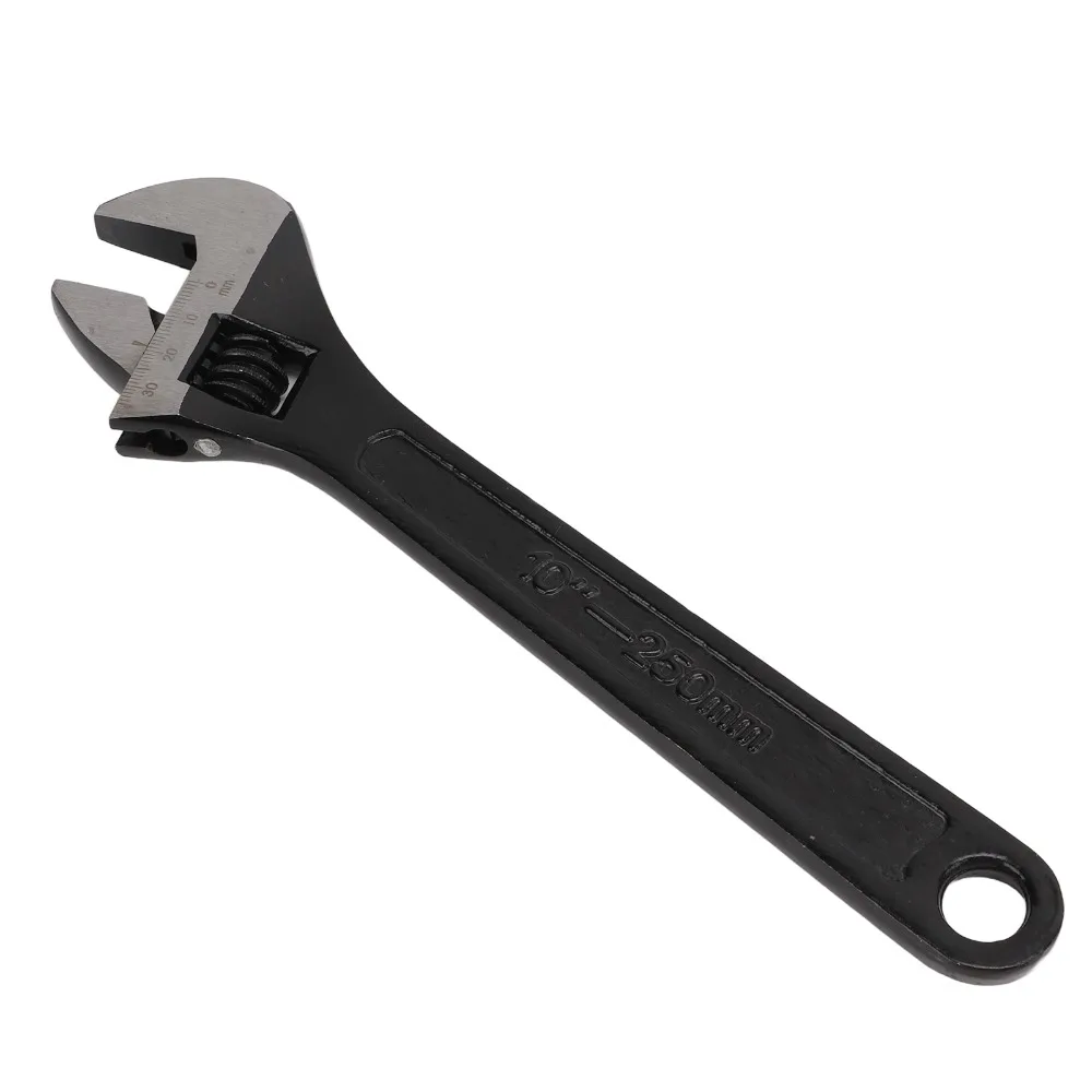 New 10 Inch / 12 Inch Adjustable Wrench 45 Steel Adjustable Black Oxide Wrench Heavy Duty Open End Wrench General Maintenance