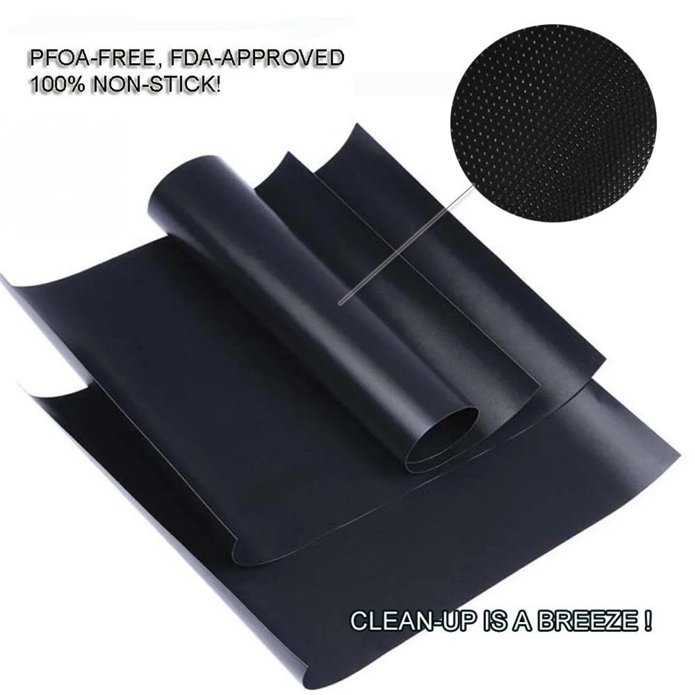 100% Non-Stick Reusable Mats for Gas, Charcoal or Electric Grills - Easy to Clean image 3