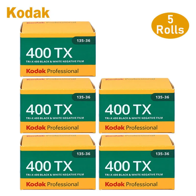 1-10 rollos Original Kodak TRI-X 400TX profesional IOS 400 135 35mm película negra y Amp película negativa blanca para cámara de película Kodak H35