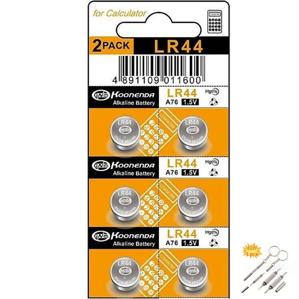 LR44 L1154F AG13 SR44 A76 1.5V Premium Alkaline High Capacity Button Coin Cell Battery for Watch Calculator Toy Remote Control