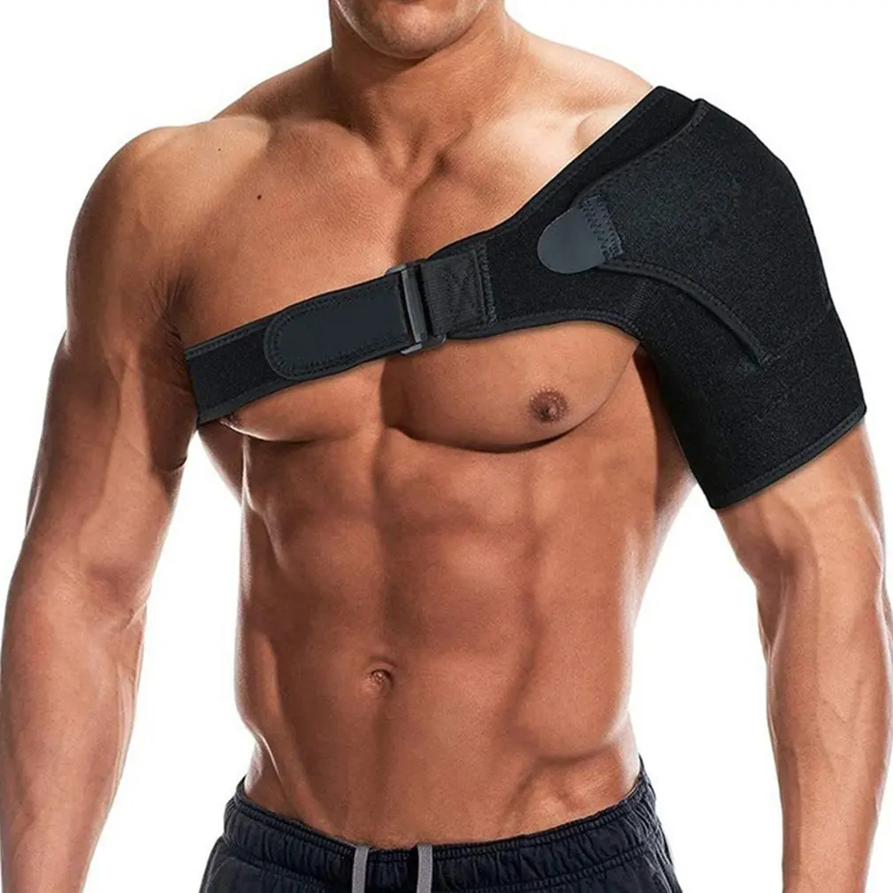 Adjustable Breathable Shoulder Support Brace Pad Gym Sports Care Single Back Belt Band Strap Wrap Men & Women Protective