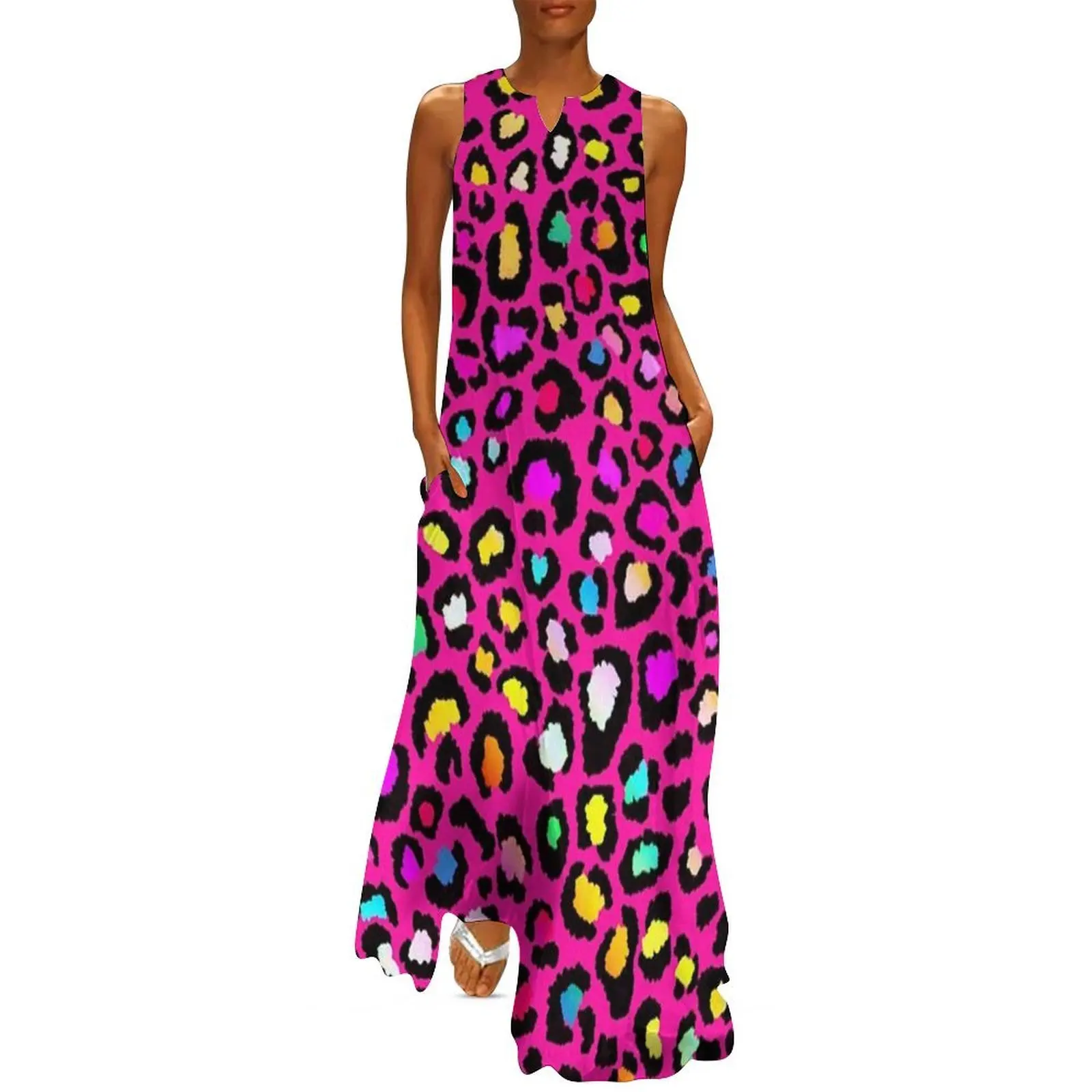

Colofrul Rainbow Leopard Long Dress women's clothing summer 2025 novelties dresses korean style dresses for womens dress summer