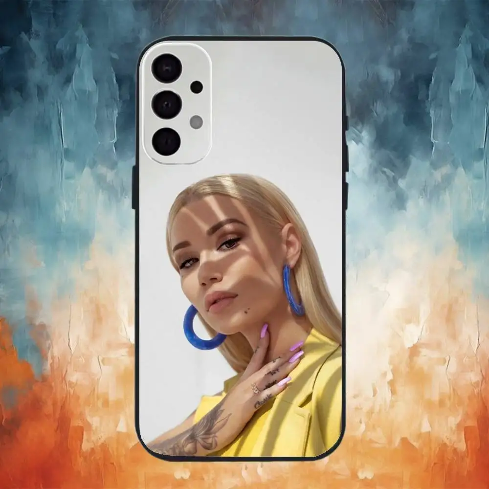 Необычный чехол для телефона I-Iggy Azalea для Samsung S25,24,23,22,30,21,10,9,Ultra,Plus,Lite Soft Black Case