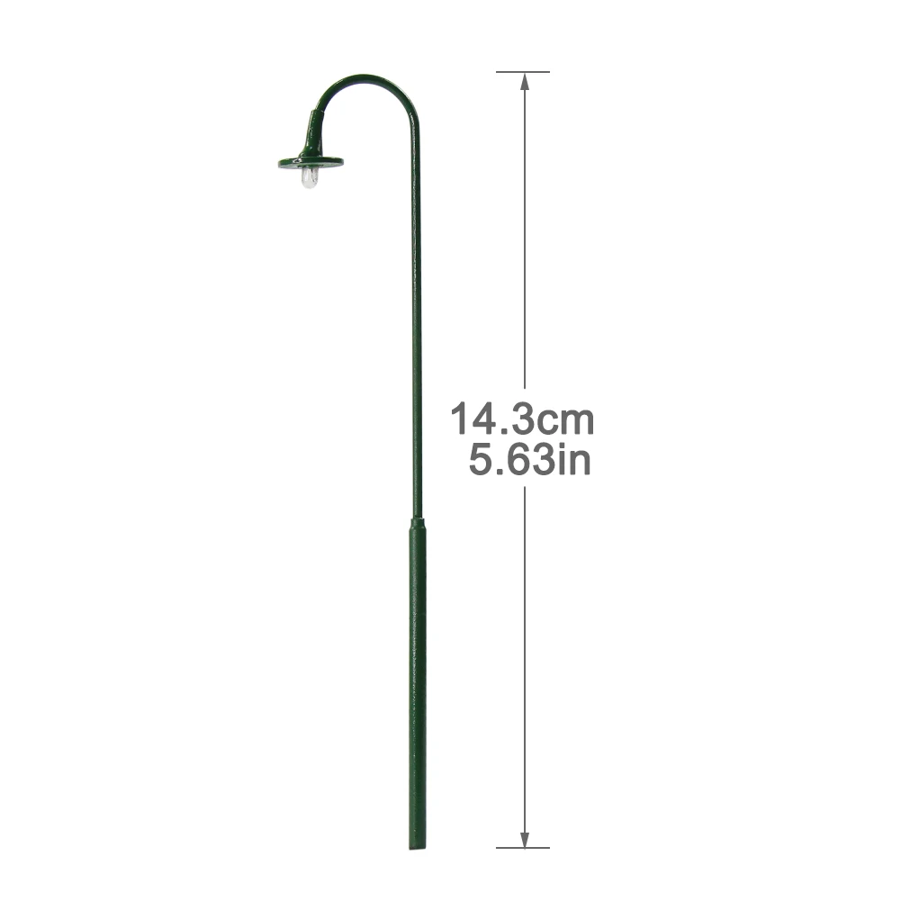 5pcs Model Railway 1:43 Green Post Lamps Street Lights O Scale 14cm Mini Bulbs 12V LSL03