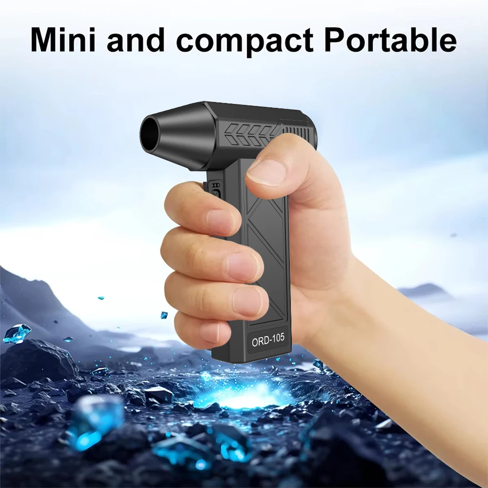 

800000RPM Turbo Portable Handheld Fan Led & Power Bank 4-Speed Wind Emergency SOS Type-C Charging Outdoor Multifunctional Tools