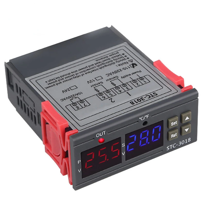 STC-3018 Digital Temperature Controller Thermostat Thermoregulator Temperature Sensor Relay Heating Cooling Incubator 12V24V