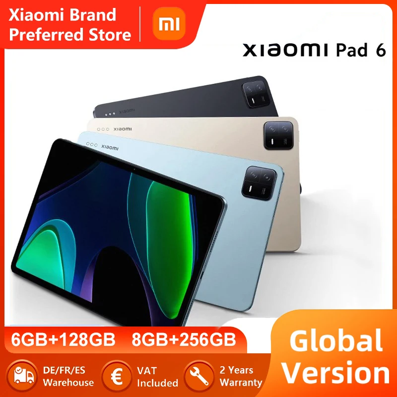 Global Version Xiaomi Mi Pad 6 Tablet Snapdragon 870 11inch 144Hz 2.8K Display 4 Stereo Speakers 8840mAh 33W Fast Charger MIUI14