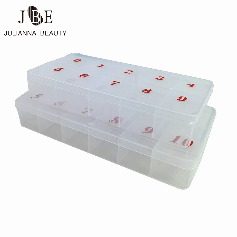 

10Pcs/set Nail Tip Box False Nail Tips Transparent Storage Box Empty Nail Art Organizer Container for Jewelry Nail Accessories